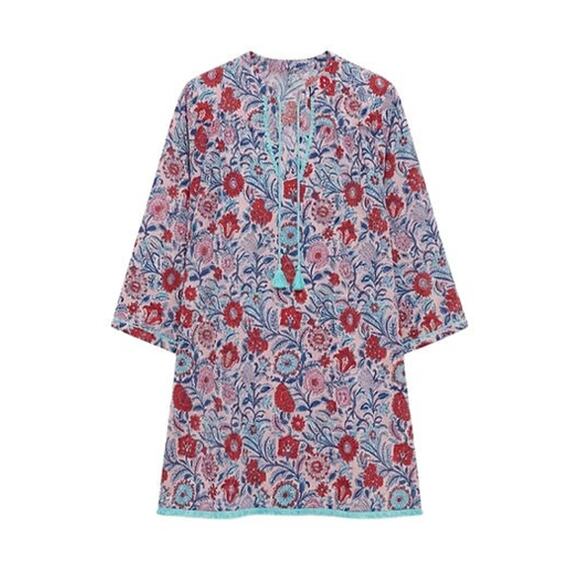 TUCKERNUCK BEACH Mauve and Rose Wildflower Bondi Coverup Size XL NWT - Picture 6 of 6